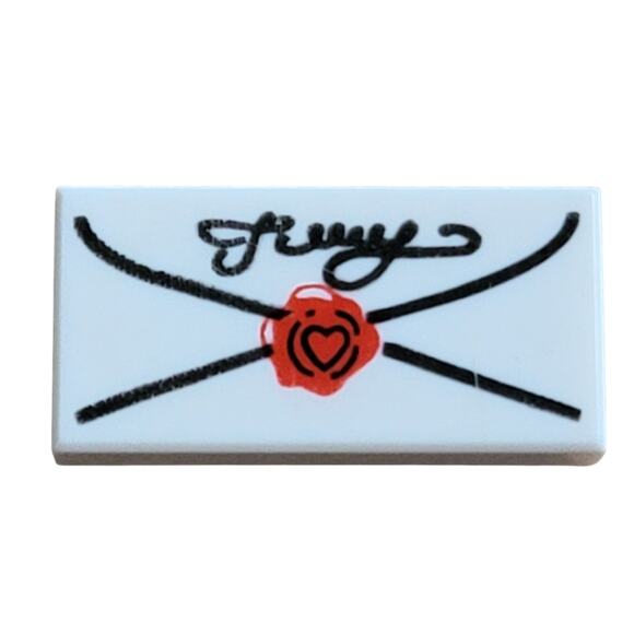 LEGO Envelope w/ Seal 1x2 Tile White 3069px40 Mail Replacement Parts Pieces - Picture 1 of 2